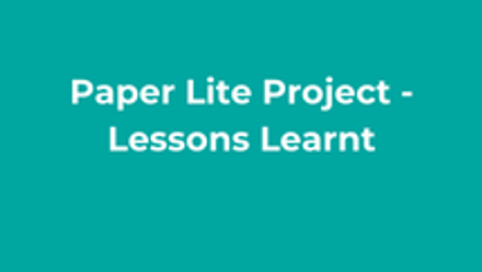 Paper Lite Project - Lessons Learnt thumbnail