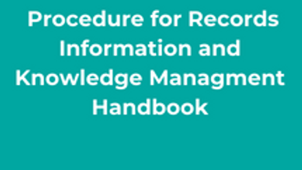 Procedure for Records Information and Knowledge Managment Handbook Thumbnail
