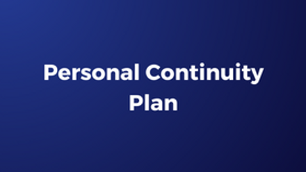 Personal Continuity Plan